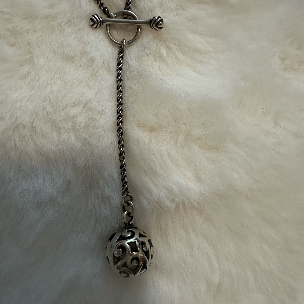 SILPADA 925 Silver Vintage Carved Solid
Pendent Goldstone Necklace NE4104 - Picture 2 of 4